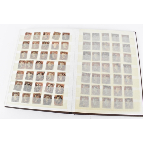 198 - A stamp album containing twenty-two penny blacks, a collection of penny reds, blue two pence, ivory ... 