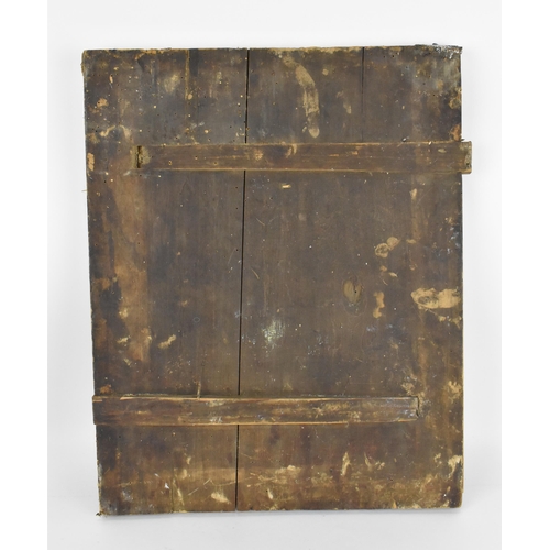 207 - A 19th Century Russian painted icon, possibly of Saint John the Baptist, tempera on wooden panel, wi... 