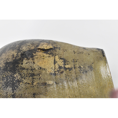 209 - A German salt-glazed stoneware flagon, with engraved and blue painted fish to the front, 41 cm high ... 