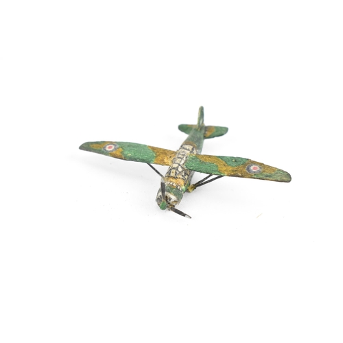 231 - Three WWII prisoner of war aircraft models, to include one of a black Spitfire K5054 prototype, a We... 