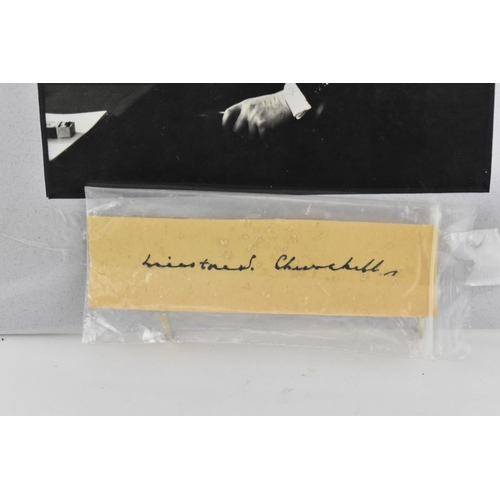 233 - Churchill (Winston Spencer, 1874-1965). Autograph signature in black ink, with separate photograph o... 