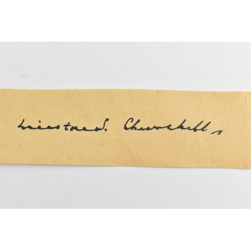 233 - Churchill (Winston Spencer, 1874-1965). Autograph signature in black ink, with separate photograph o... 