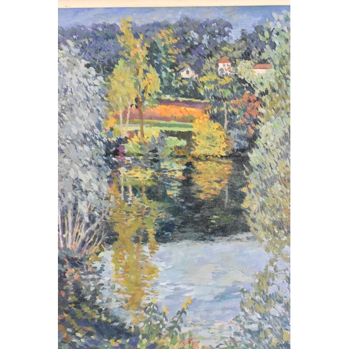 235 - Annabel Gosling (b. 1942) British
'The Lot near Cahors', depicting the French riverside with various... 