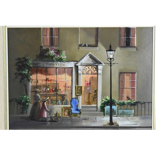 237 - Deborah Jones (1921-2012) British
'JG Capstick', depicting an antique shop entrance on a street, sig... 
