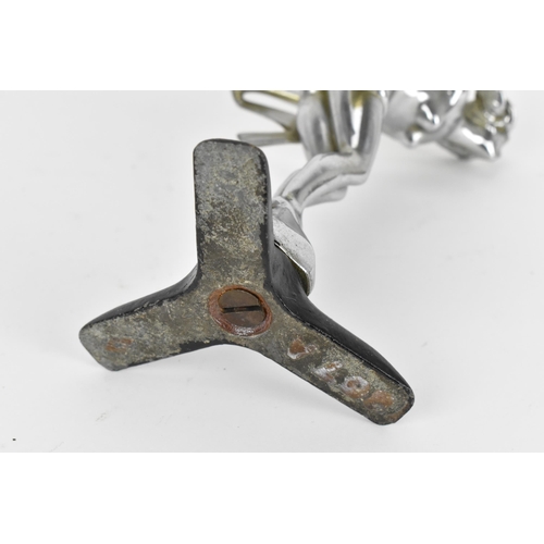 243 - An early 20th century Art Deco nickel plated car mascot, possibly after Louis Le Jeune, modelled as ... 