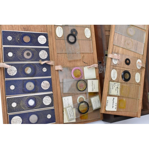 246 - A 19th century brass microscope by Salmon (100 Fenchurch St., London) in a mahogany box with brass f... 