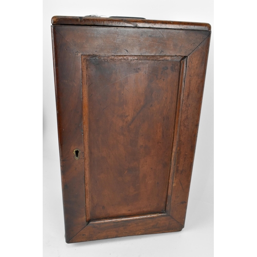 246 - A 19th century brass microscope by Salmon (100 Fenchurch St., London) in a mahogany box with brass f... 