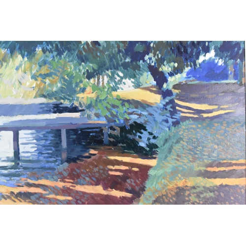 249 - Annabel Gosling (b. 1942) British
'Punting on the Cam', oil on canvas, signed lower left, 58 cm x 10... 