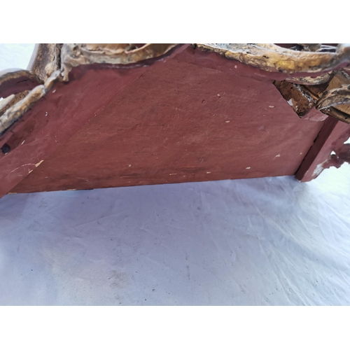 114 - A 19th century giltwood and marble console table and mirror, the table with shaped white marble top,... 