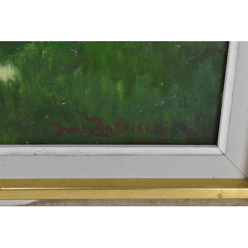 279 - Doris Clare Zinkeisen (1898-1991) Scottish
 'Heading for the Start', equestrian racing theme, oil on... 