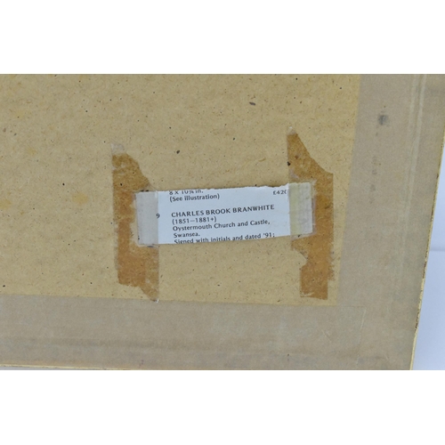 281 - British School, 19th century
depicting a seascape, watercolour on paper, signed with initials and da... 