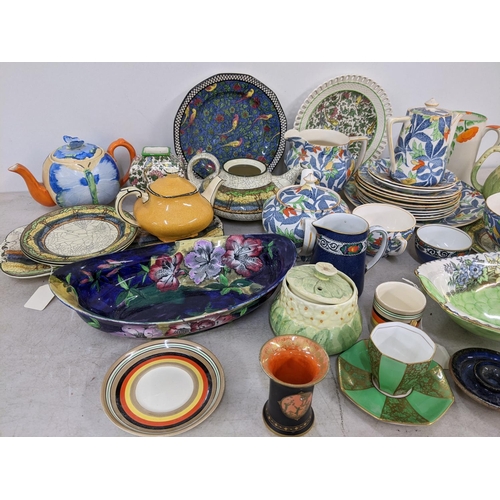 209 - Mixed 1930's decorative ceramics to include Royal Doulton Deadwood Crackle, Barber Bros Fantasy tea ... 