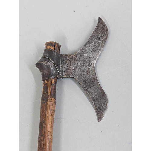 256 - A 19th century Indian Bulova fighting axe, on later hilt, Location: A2M