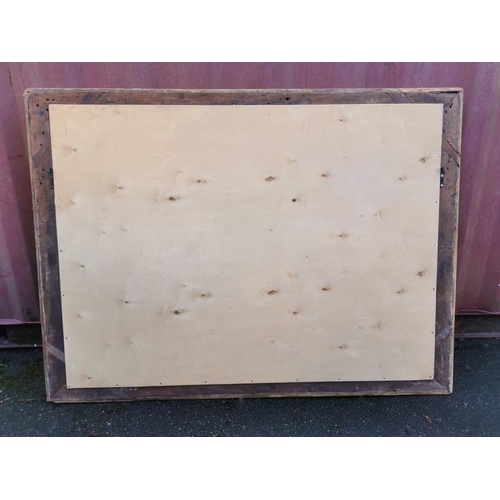 195 - A 19th century French gilt-wood and gesso mirror, with rectangular beveled plate in a moulded frame ... 