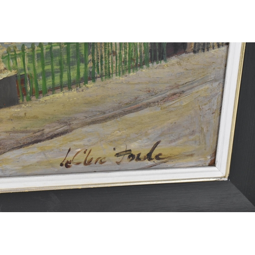 210 - Kathleen Sylvester Le Clerc Fowle (1903-1992) British
depicting a street scene with trees by appartm... 