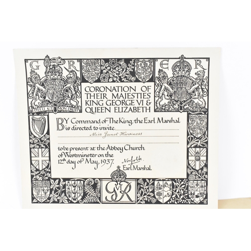 253 - Royal Interest- An invitation to the 1937 coronation of Their Majesties King George VI and Queen Eli... 