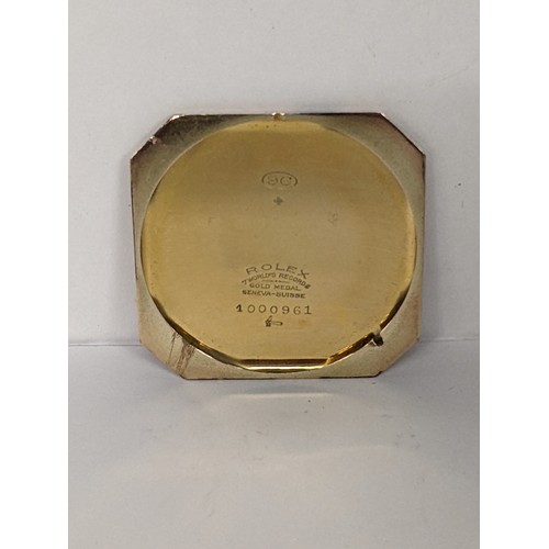 81 - A Rolex 9ct gold, open faced pocket watch having a silvered dial, signed Rolex, with blued hands, Ar... 