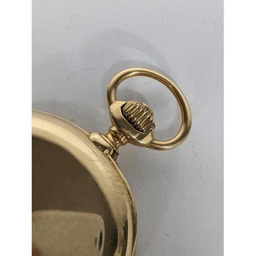 84 - A very fine quality circa 1900 gold half hunter pocket watch having a white enamel dial with Roman n... 