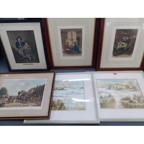 518 - A pair of watercolours by B.K. Touchard of cottages by a lake, signed lower right hand corner togeth... 