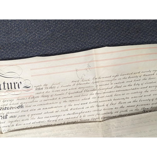 520 - A 19th century indenture, dated 1st March 1878, in relation to a building on Upper Claremont Street
... 