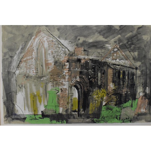 259 - John Piper (1903-1992) British
'Withorn Priory' screenprint, within a glazed giltwood frame, 63 cm x... 