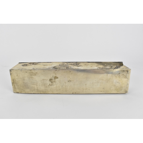 5 - A late 19th/early 20th century Chinese export silver box, of rectangular form with hinged lid, desig... 