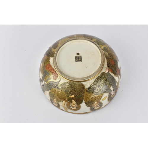 61 - A Japanese Satsuma porcelain bowl by Maizan Hododa, Meiji period (1868-1912), decorated with immorta... 