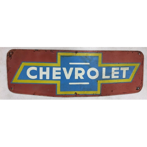 15 - A late 20th century 'Chevrolet' enamel advertising sign 20cm h x 59.5cm w Location:SL