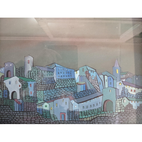 235 - G Sideri - two oil paintings on board, town buildings and rooftop scenes, signed lower left corner, ... 