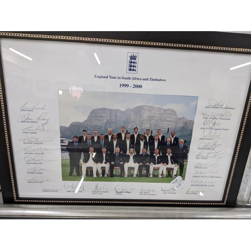 38 - Cricket related pictures to include a signed Darren Gough limited edition print and others together ... 