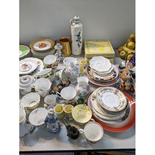 47 - A selection of mainly Victorian and later porcelain to include a Wedgwood majolica jug, boxed Coalpo... 