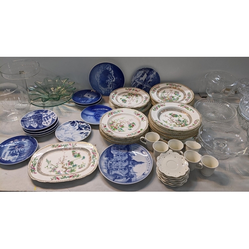 49 - A mixed lot to include Royal Copenhagen Christmas plates, Porsgrund collectors lates, 19th century a... 