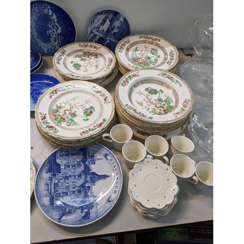 49 - A mixed lot to include Royal Copenhagen Christmas plates, Porsgrund collectors lates, 19th century a... 