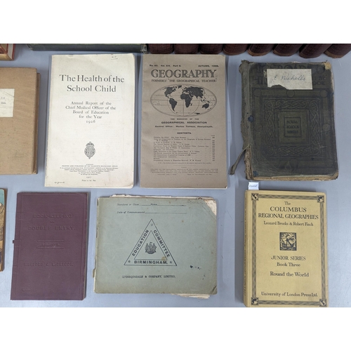 64 - Books- A collection of early 20th century Educational books to include Autumn 1928 Geography Magazin... 