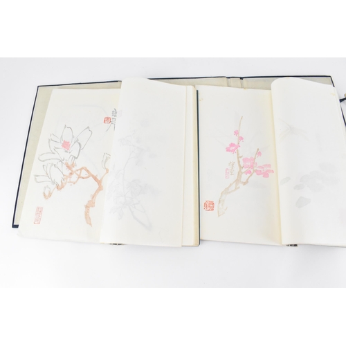 110 - A Chinese 'Mount Omei' illustrated guide book, together with two illustration booklets containing va... 