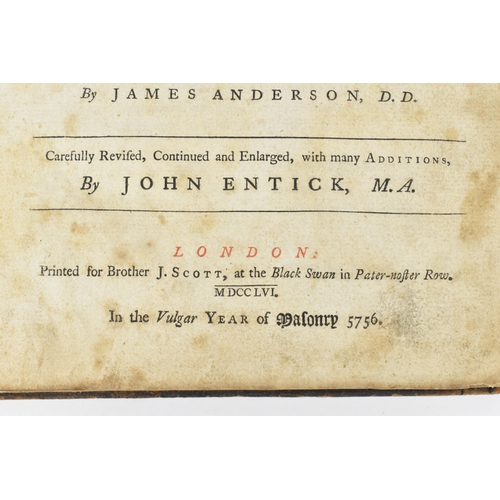 175 - James Anderson; John Entick; 'The Consitutions of the Ancient and Honourable Fraternity of Free and ... 