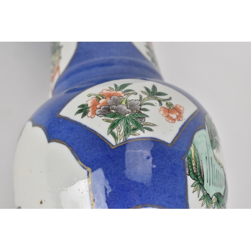 4 - A Chinese Qing dynasty famille verte yenyen vase, possibly Kangxi (1662-1722), with floral and natur... 