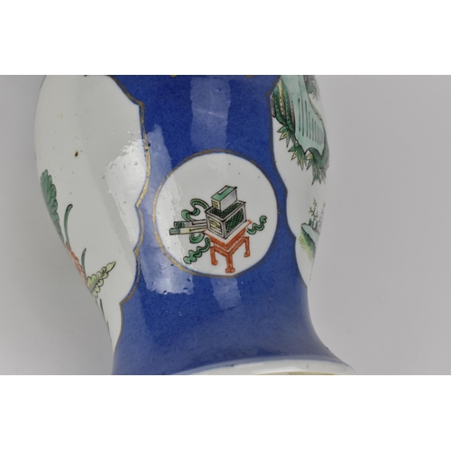 4 - A Chinese Qing dynasty famille verte yenyen vase, possibly Kangxi (1662-1722), with floral and natur... 