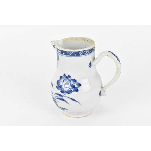 70 - A Chinese Qing dynasty blue and white porcelain jug, 19th century, of typical form, decorated with l... 