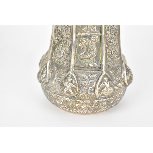 81 - An Indian colonial white metal hot water pot, possibly Swami, Madras, late 19th/early 20th century, ... 