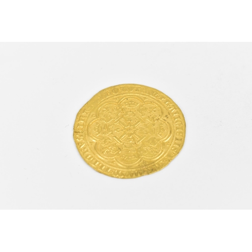 132 - Kingdom of England - Edward III (1327-1377) gold Noble, mm. cross 2 (1354-1355) portrait of the King... 