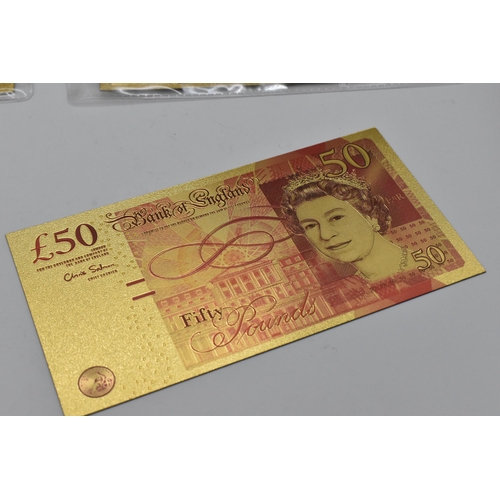 140 - A group of Gold banknotes in plastic wallets to include, 24k stamped one Dollar, and 100 Dollar, alo... 