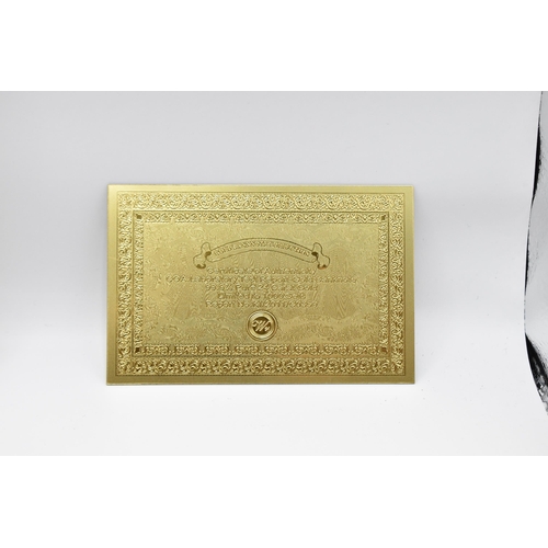 140 - A group of Gold banknotes in plastic wallets to include, 24k stamped one Dollar, and 100 Dollar, alo... 