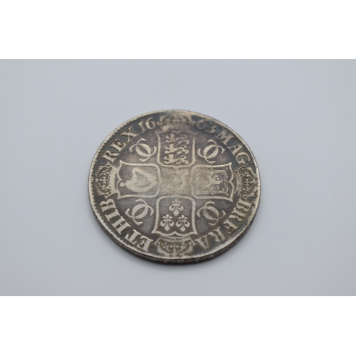 145 - Kingdom of England - Charles II (1660-1685) crown dated 1663, First laureate and draped bust of King... 