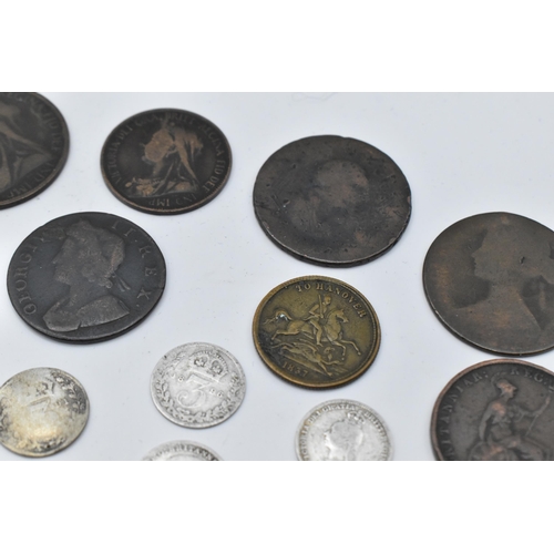 154 - United Kingdom - Georgian and later silver and other coinage to include 1817 shilling, Victorian hal... 