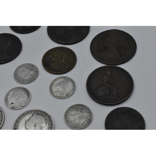 154 - United Kingdom - Georgian and later silver and other coinage to include 1817 shilling, Victorian hal... 