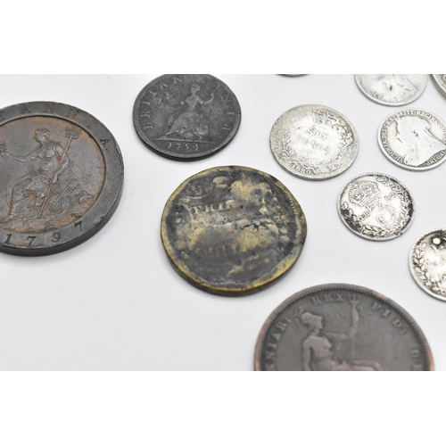 154 - United Kingdom - Georgian and later silver and other coinage to include 1817 shilling, Victorian hal... 