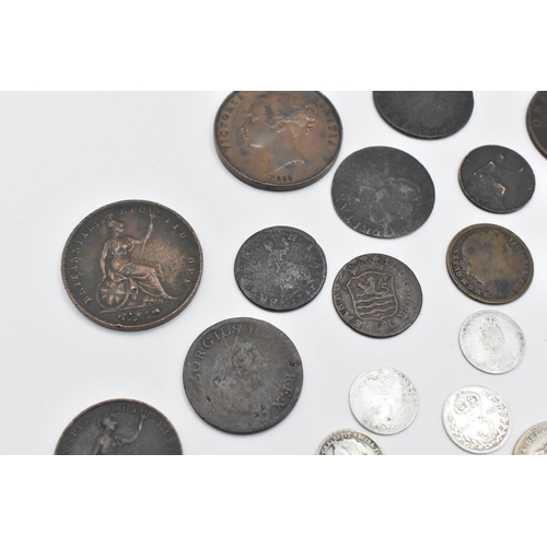 154 - United Kingdom - Georgian and later silver and other coinage to include 1817 shilling, Victorian hal... 