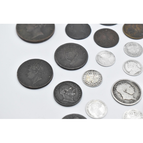 154 - United Kingdom - Georgian and later silver and other coinage to include 1817 shilling, Victorian hal... 