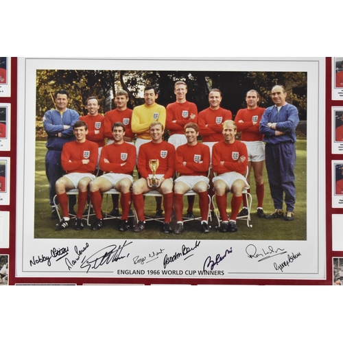 191 - A 1966 World Cup photograph of the England team, signed by eleven footballers part of the team, alon... 